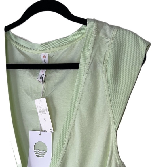NWT Anthropologie Daily Practice Montauk V-Neck Mini Dress Wrap Lime M - Picture 6 of 13